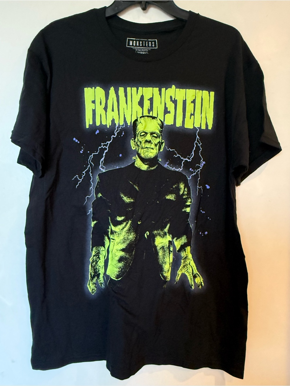 FRANKENSTEIN HORROR SHIRT LARGE GREEN Casual Movie Universal Monster